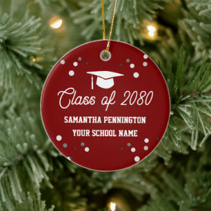 Graduation Photo Christmas Ceramic Ornament