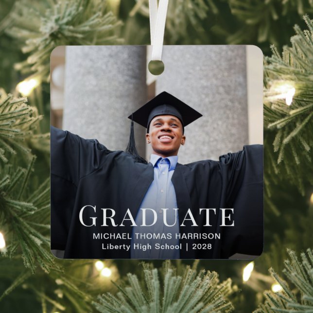 Graduation Photo Christmas Metal Tree Decoration (Insitu)