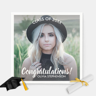 Graduation Photo Class 20XX Congratulations Custom Napkin