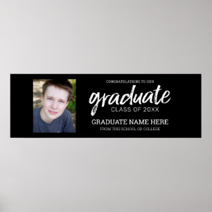 Graduation Photo - Class of Grad Black Poster