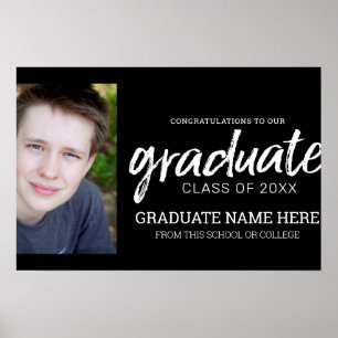 Graduation Photo - Class of Grad Black Poster