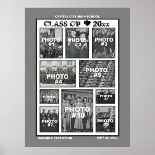 Graduation Photo Collage 10 Images Poster