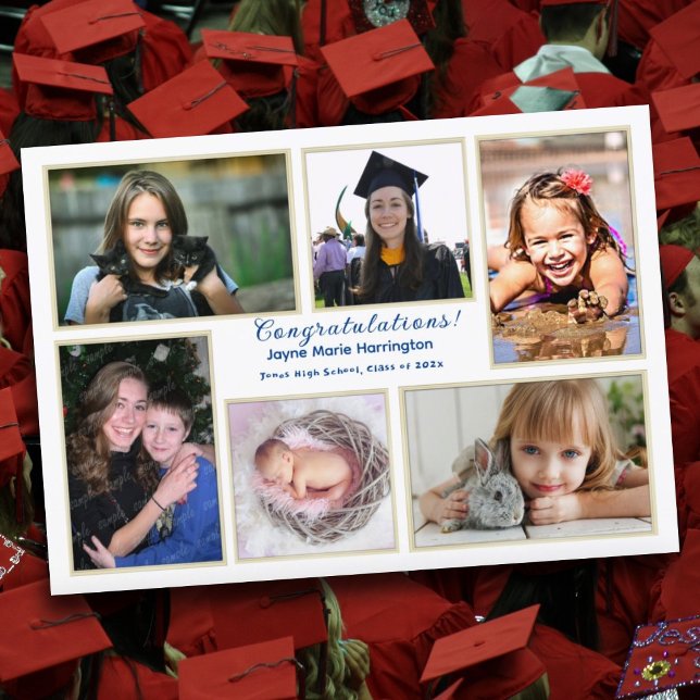 Graduation Photo Collage Announcement Only (Creator Uploaded)