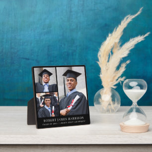 Graduation Photo Collage Black Plaque