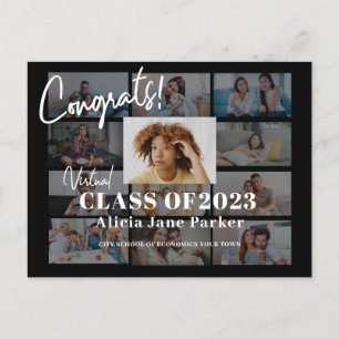 Graduation photo collage class of 2022 invitation postcard
