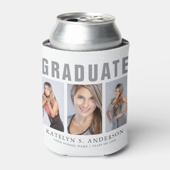 Graduation Photo Collage Congratulations Can Cooler (Can Front)