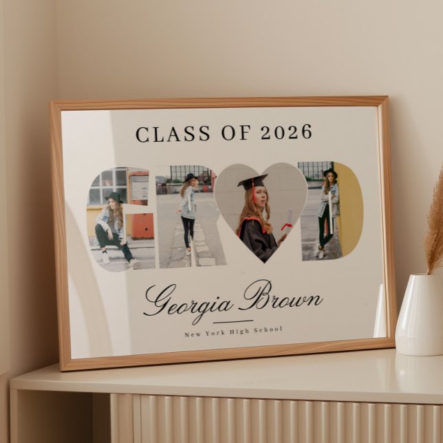 Graduation Photo Collage Graduate Gift Keepsake Poster (Creator Uploaded)