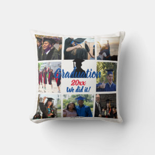 Graduation Photo Collage Personalised Throw Pillow