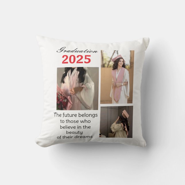 Graduation Photo Collage Pillow – Custom Gift (Front)