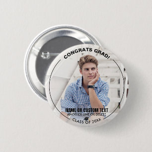 Graduation Photo Congrats Grad Class 20XX Custom 6 Cm Round Badge