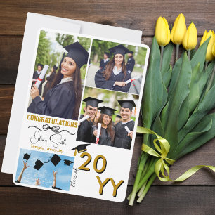 Graduation Photo Congratulations Graduate BFF Gold Holiday Card