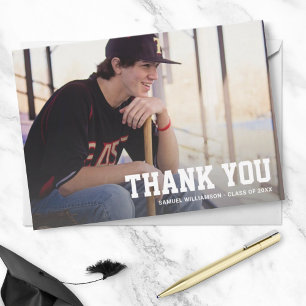 Graduation Photo Custom Thank You Note Backside Card