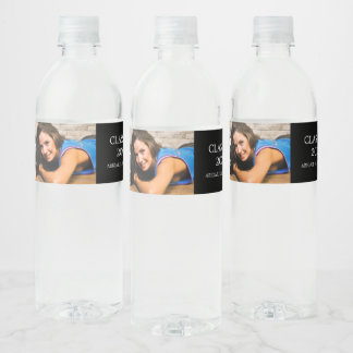 Graduation Photo Custom Water Bottle Label