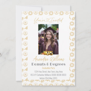 Graduation Photo Doughnuts and Degrees 2025 Invitation
