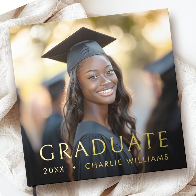 Graduation photo elegant graduate name guest book (Graduation photo elegant graduate name guest book)