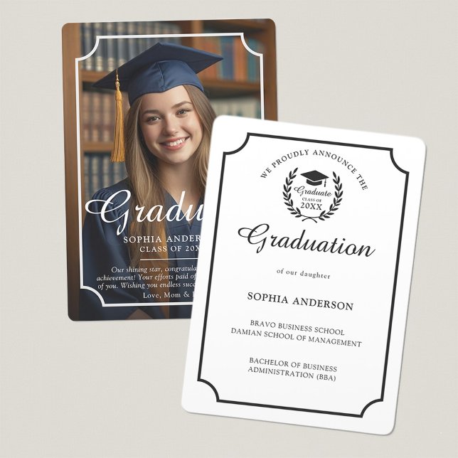 Graduation Photo Elegant Script Announcement (Creator Uploaded)