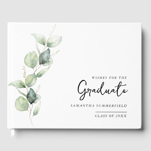 Graduation Photo Eucalyptus Grad 2025 Guest Book (Front)
