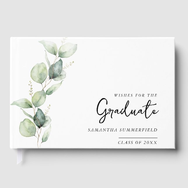 Graduation Photo Eucalyptus Grad 2025 Guest Book (Front)