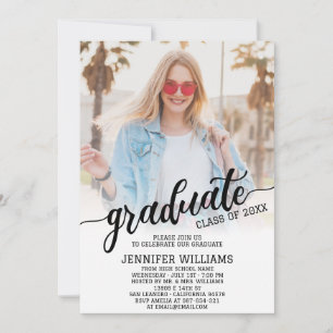 Graduation Photo Grad Graduate Party Invitation