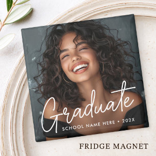 Graduation photo graduate name magnet