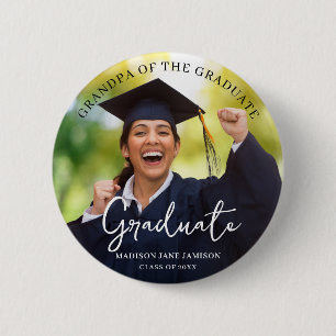 Graduation Photo Grandpa of the Graduate Button
