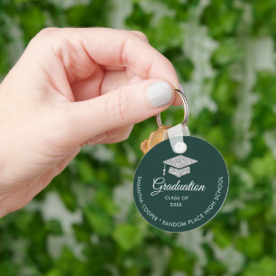 Graduation Photo Green 2024 Keepsake Any Colour Key Ring