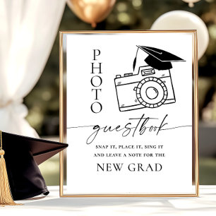 Graduation Photo Guestbook Elegant Minimalist