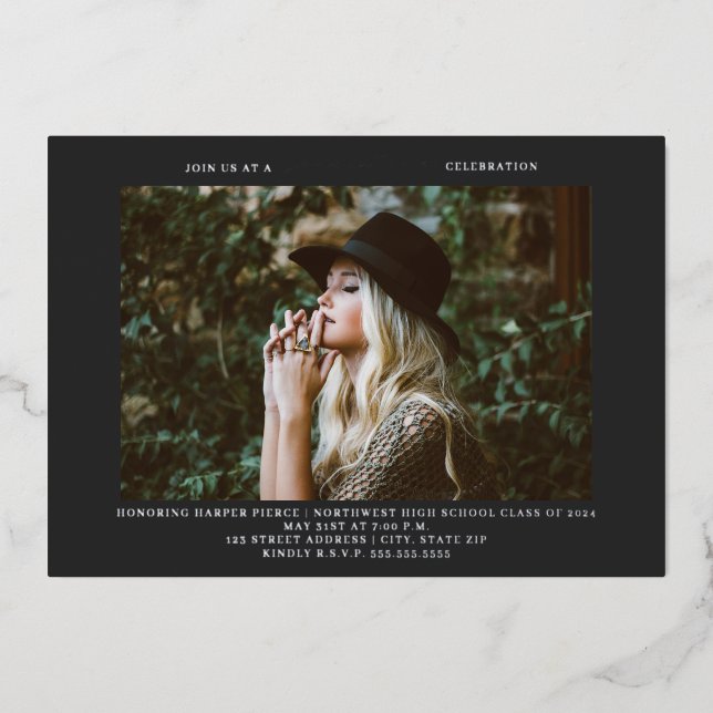 Graduation Photo Line Art Dark Grey (Front)