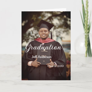Graduation photo man name class of 20XX college Card