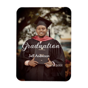 Graduation photo man name class of 20XX college Magnet