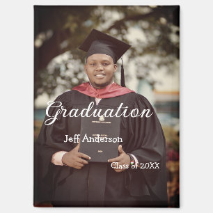 Graduation photo man name class of 20XX college Magnet