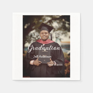 Graduation photo man name class of 20XX college  Napkin