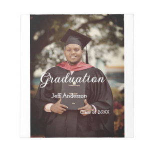 Graduation photo man name class of 20XX college Notepad
