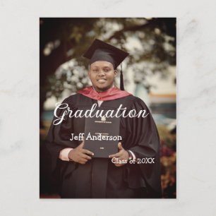 Graduation photo man name class of 20XX college  Postcard