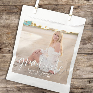 Graduation Photo Minimalist Calligraphy Script Favour Bag