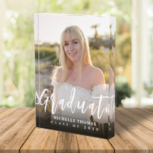 Graduation Photo Minimalist Simple Script Block