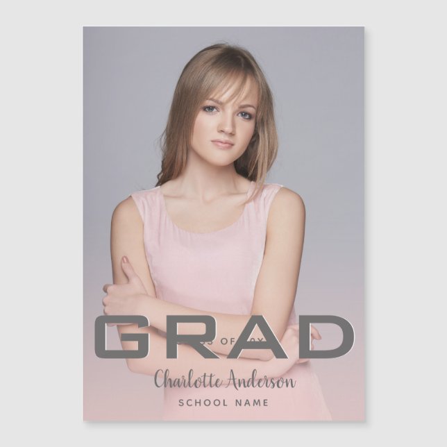 Graduation photo modern elegant rose gold (Front)