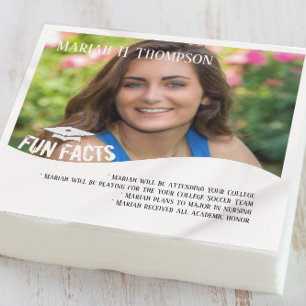 Graduation Photo Modern Minimalist Fun Facts Napkin