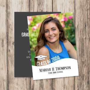 Graduation Photo Modern Mortarboard Minimalist  Invitation