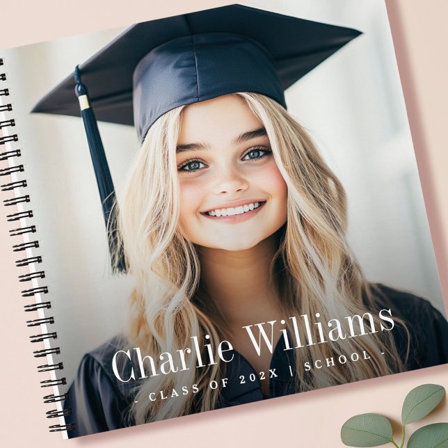 Graduation photo modern name year guest book (Graduation photo modern name year guest book)