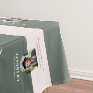 Graduation Photo Modern Party Decor Sage Green Tablecloth