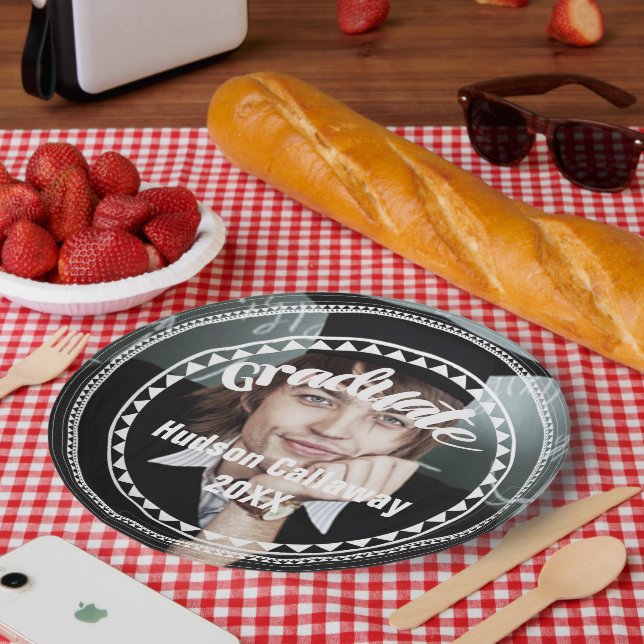 Graduation Photo Name of Graduate Year Paper Plate (Picnic)