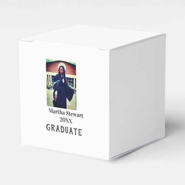 Graduation photo name year class university simple favour box (Front Side)