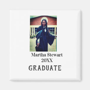 Graduation photo name year class university simple magnet