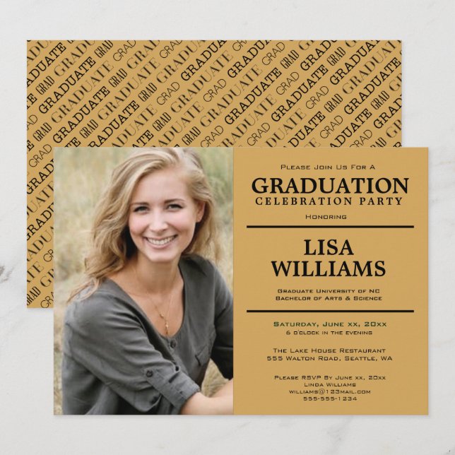 Graduation Photo Party Invitation (Front/Back)