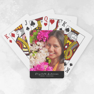 Graduation Photo Personalised Name Playing Cards