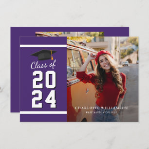 Graduation Photo Purple Grad 2025 Announcement