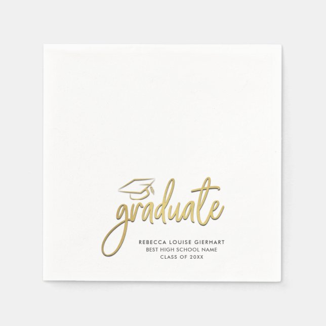 Graduation Photo Script 2026 Grad Party Napkin (Front)