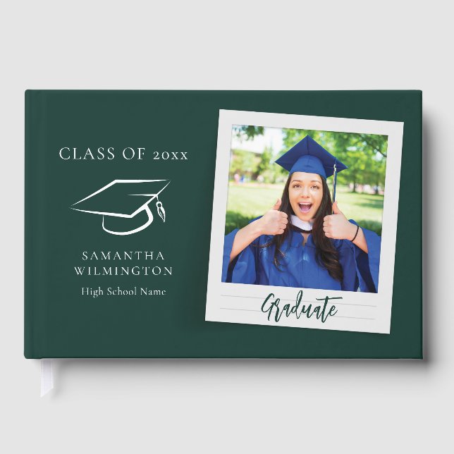Graduation Photo Script Graduate Party Guest Book (Front)