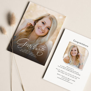 Graduation Photo Script Modern Grad 2025 Party Invitation
